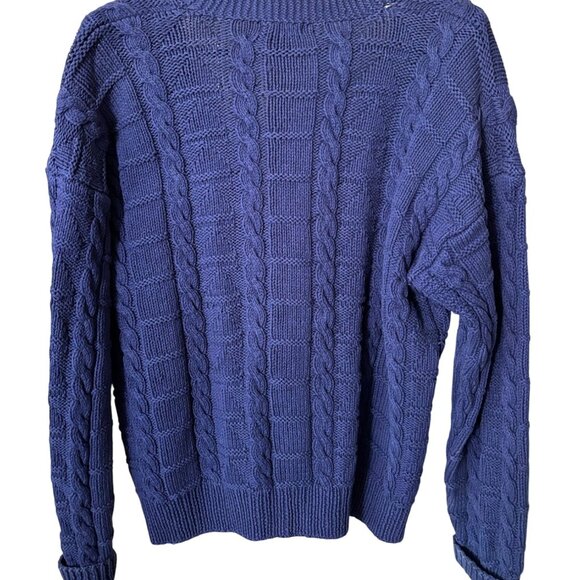 Robinson's Private Stock Hand Knit Men's Sweater Size Large Cable Knit Cardigan - Picture 2 of 9